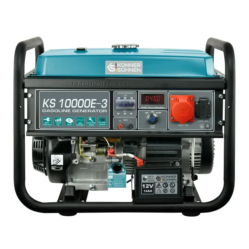 Heißes Angebot Benzin AVR Stromerzeuger 8000 Watt Könner & Söhnen KS 10000E-3 mit E-Start 400V