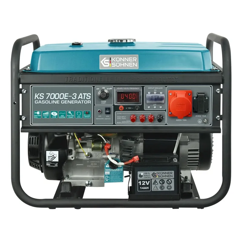 Benzin AVR Stromerzeuger 5500 Watt Könner & Söhnen KS 7000E-3-ATS - 400V mit ATS Einheit Geprüft
