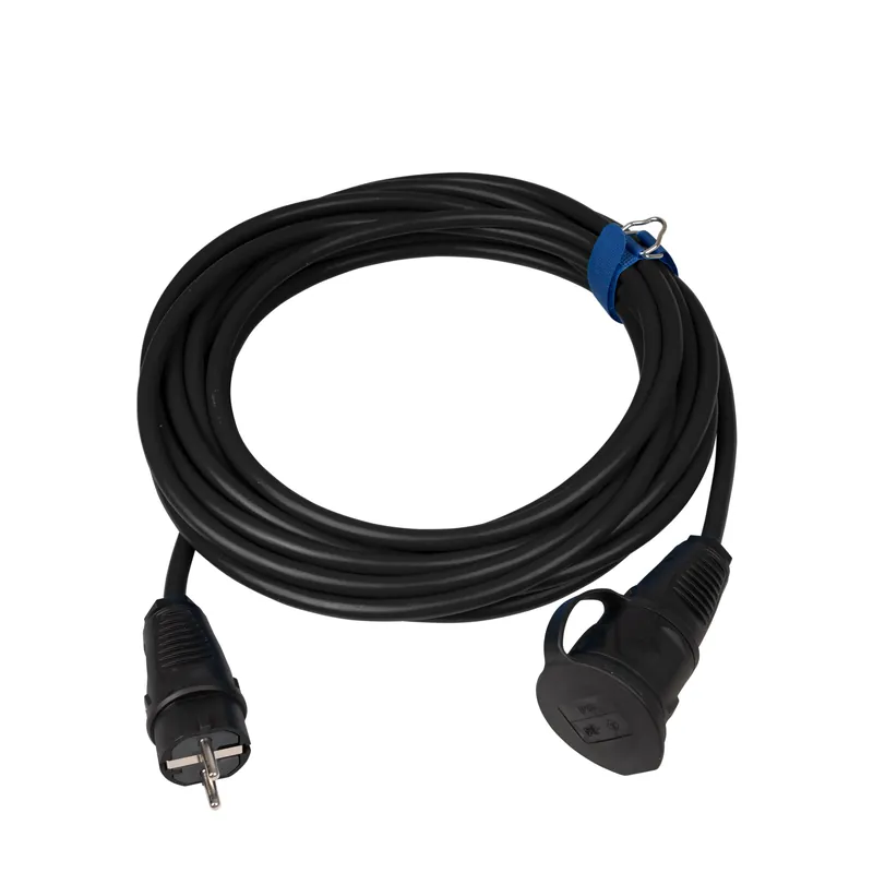 SiRoX Schutzkontakt-Verlängerung H07RN-F 3G1,5 mm², 10 m, schwarz mit Deckel am Band Neue Ware