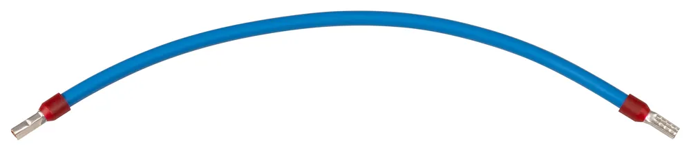 Verdrahtungsbrücke 10 mm² blau 260 mm beidseitig mit 12 mm isolierter Aderendhülse Preisknaller