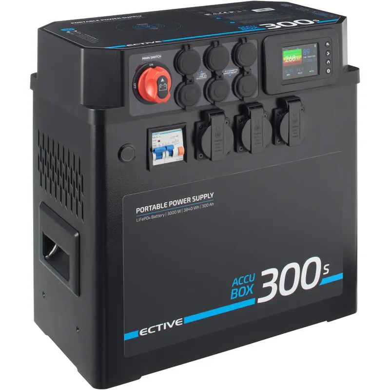 Sonderaktion AccuBox 300S LiFePO4 Powerstation, 3.000 W, 3.840 Wh