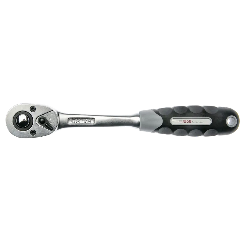 1/2" Hebelumschaltknarre, 72 Zähne, gebogener Schaft, DIN 3122 D Zertifiziert