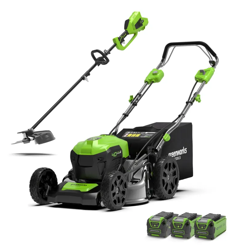 40V Rasenmäher 46cm mit Radantrieb + Freischneider 40cm Set Günstig