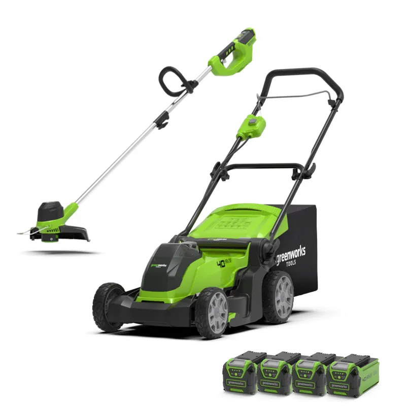 40V Rasenmäher 41cm + Rasentrimmer 30cm Set Geprüft