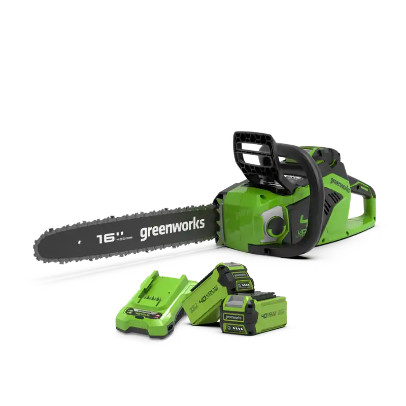 Begrenztes Angebot 40V Kettensäge 40cm 1,8 kW - 2x 2Ah Akkus