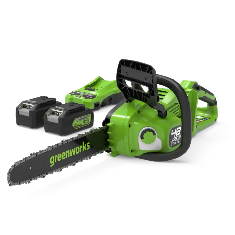 Solange Der Vorrat Reicht POWERALL 48V (24V x 2) Kettensäge 36cm - 2x 4Ah Akkus