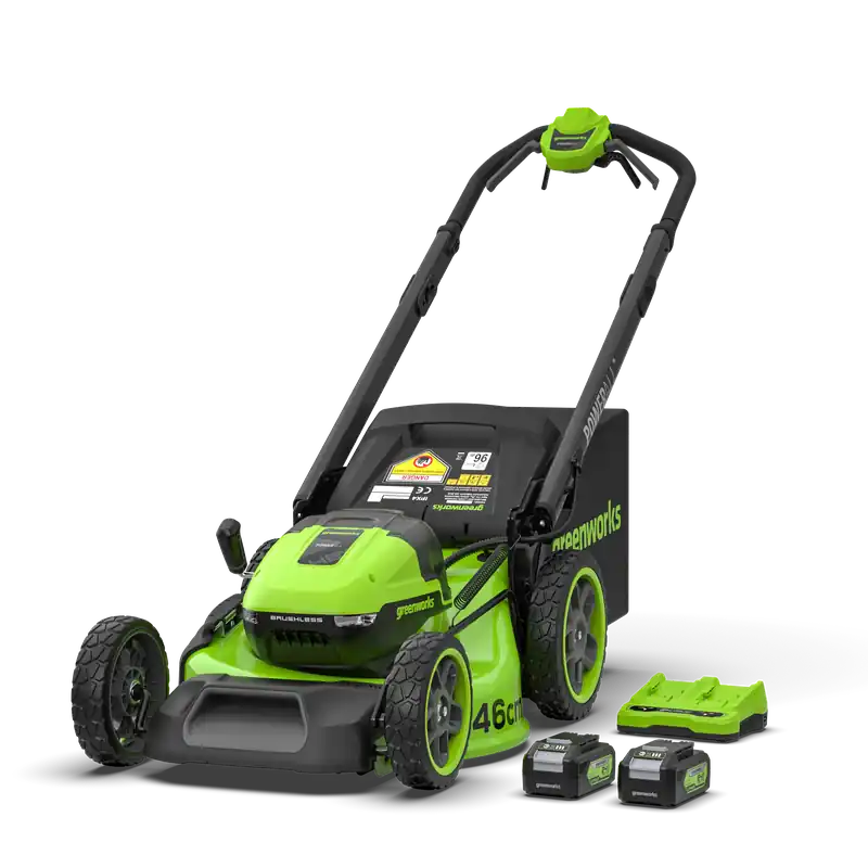 POWERALL 48V (24V x 2) Rasenmäher 46cm mit Radantrieb Gen. II - 2x 4Ah Akkus Nur Für Kurze Zeit