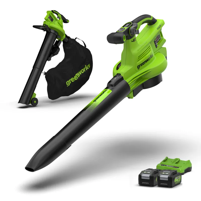 Heißes Angebot POWERALL 48V (24V x 2) Laubbläser / Laubsauger 386 km/h Gen. II - 2x 4Ah Akkus