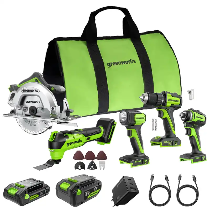 POWERALL 24V 5-teiliges Elektrowerkzeug-Set - 2 Akkus Bestpreis