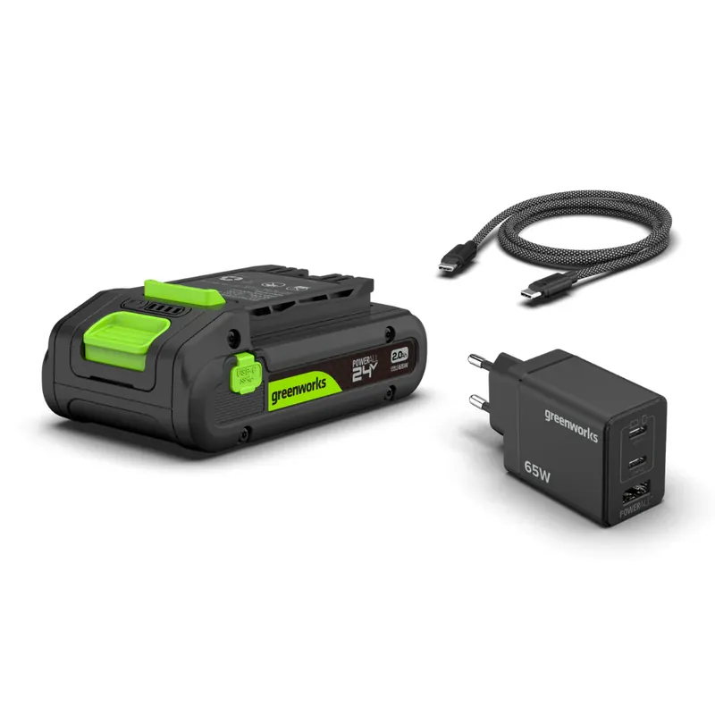 Preis Gesenkt POWERALL 24V Starter Kit 2Ah USB-C Akku + 65W Ladegerät
