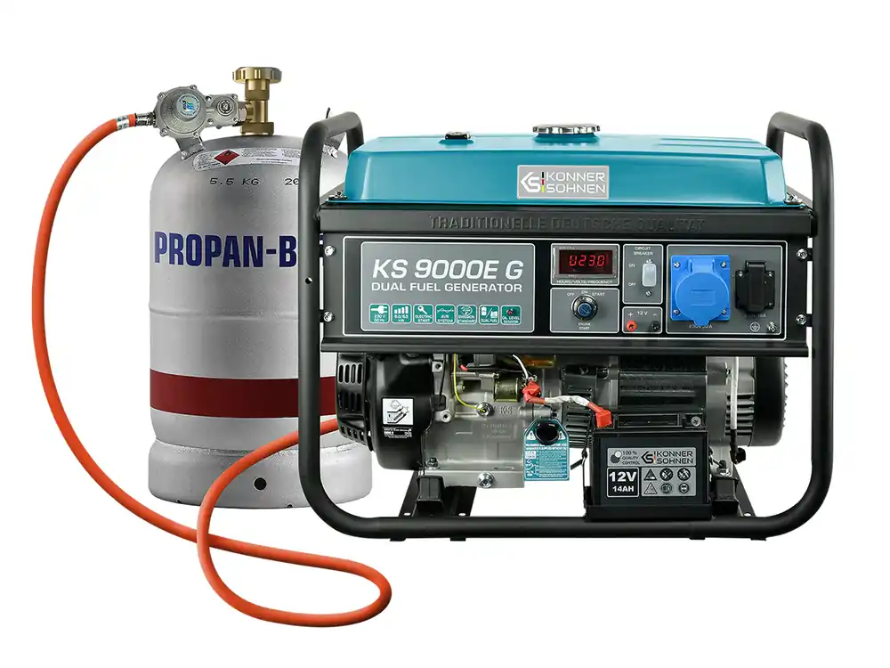 Schnäppchen LPG/Benzin-Generator "Könner & Söhnen" KS 9000E G
