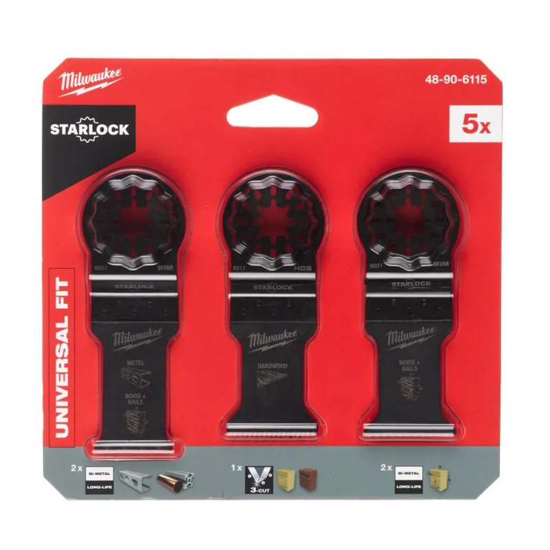 Milwaukee - Starlock Multitool Zubehörset Holz & Metall 5tlg. (48906115) Letzte Chance