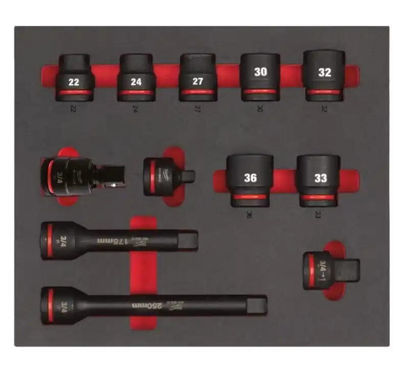Expressversand Milwaukee - Einlage Schlagnüsse Shockwave 3/4" kurz 12-tlg. (4932493396)