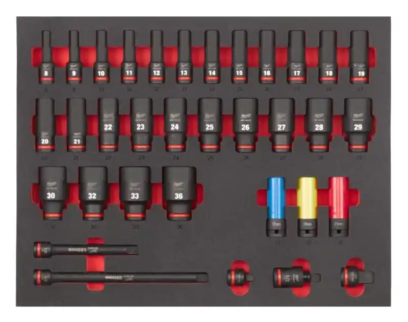 Sale Milwaukee - Einlage Schlagnüsse Shockwave 1/2" lang 34-tlg. (4932493394)