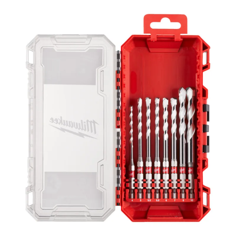 Milwaukee - SHOCKWAVE Multimaterial Bohrer 1/4"- Hex Set 8-teilig (4932493872) Sonderangebot
