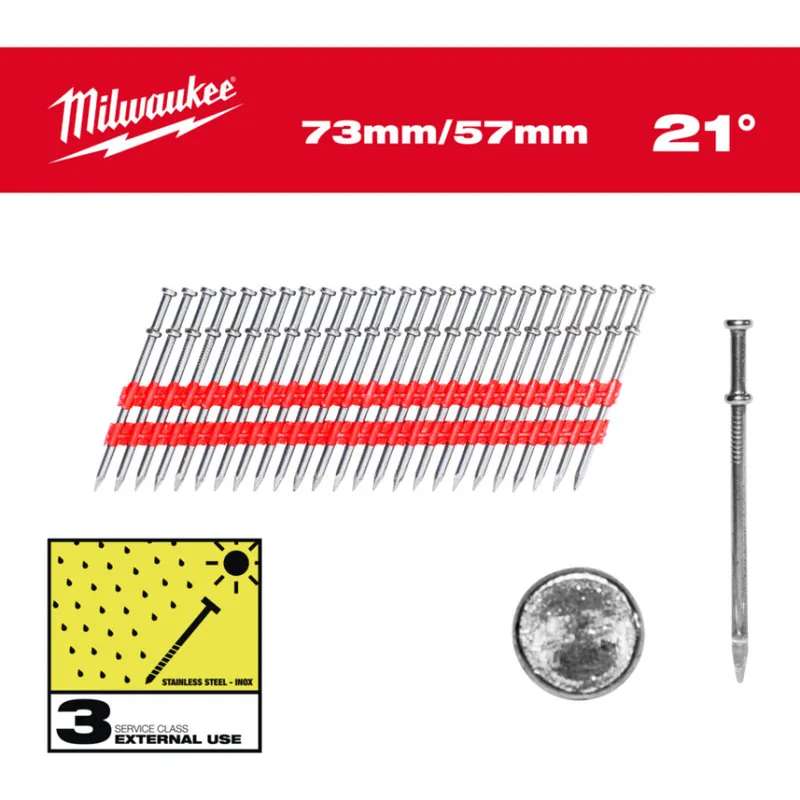 Milwaukee - Duplex-Nägel für M18 FDN 21° 57/73mm (2.000 Stk) (4932498155) Preiswert