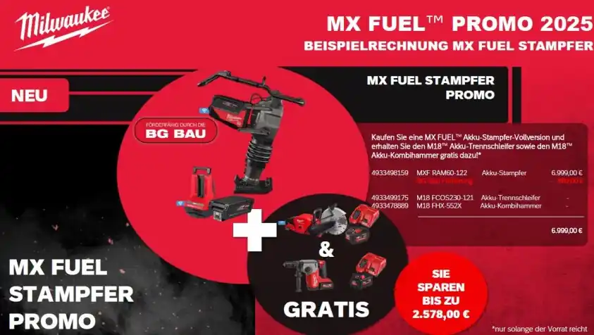 Milwaukee - MX FUEL Akku - Stampfer (MXF RAM) Bestpreis
