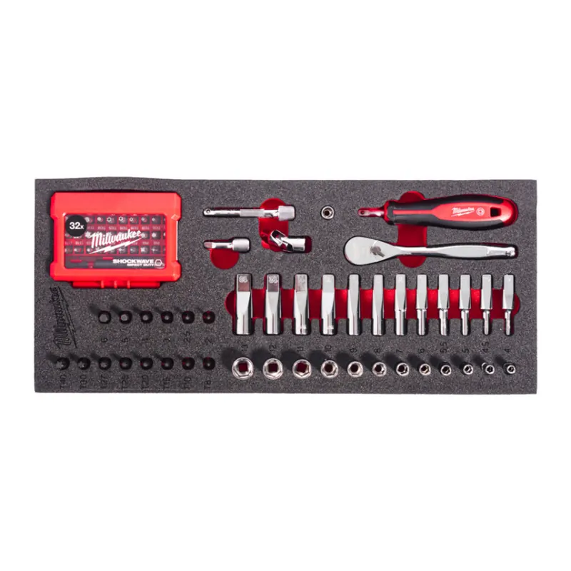 Milwaukee - 1/4" Ratschen, Steckschlüssel- & Biteinsätze Einlage 76- teilig (4932499293) Nur Heute