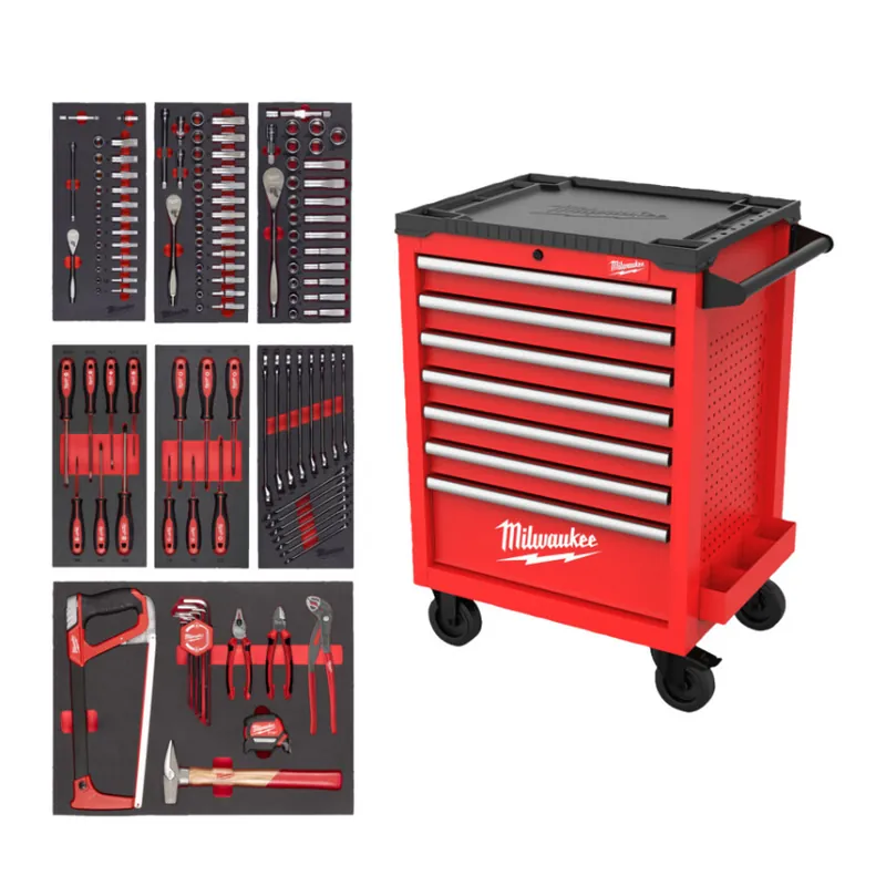 Milwaukee - Werkstattwagen TOOLGUARD mit 7 Schubladen 131tlg. bestückt (SRC-27/7-1) (4932499182) Finale Aktion