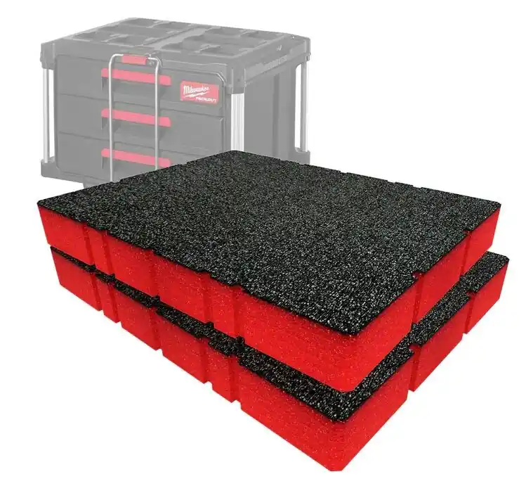 Begrenztes Angebot ShadowFoam - Multilayer Schaumstoffeinlage für Milwaukee Packout Schubladenkoffer schwarz/rot