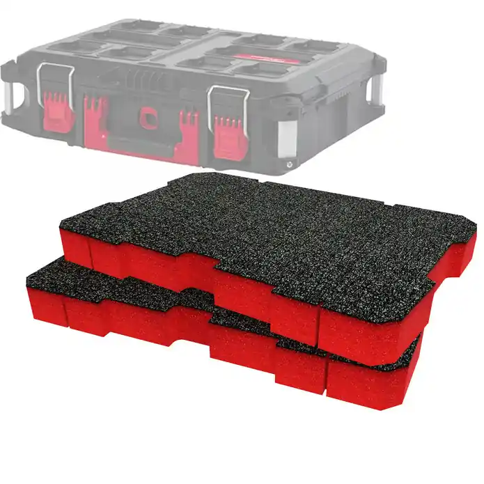 Preisknaller ShadowFoam - Multilayer Schaumstoffeinlage für Milwaukee Packout Koffer flach schwarz/rot