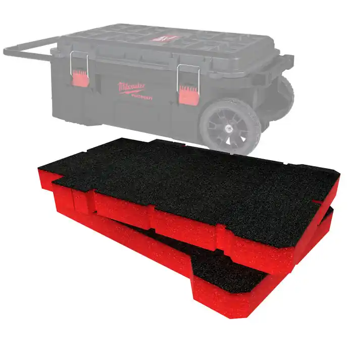 ShadowFoam - Multilayer Schaumstoffeinlage für Milwaukee Packout Trolley-Koffer XL schwarz/rot 70mm (SFI-MPRTC270R) Neu