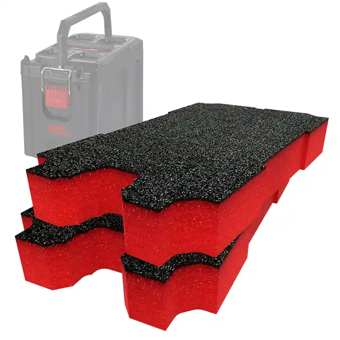Expressversand ShadowFoam - Multilayer Schaumstoffeinlage für Milwaukee Packout Compact Werkzeugkoffer schwarz/rot