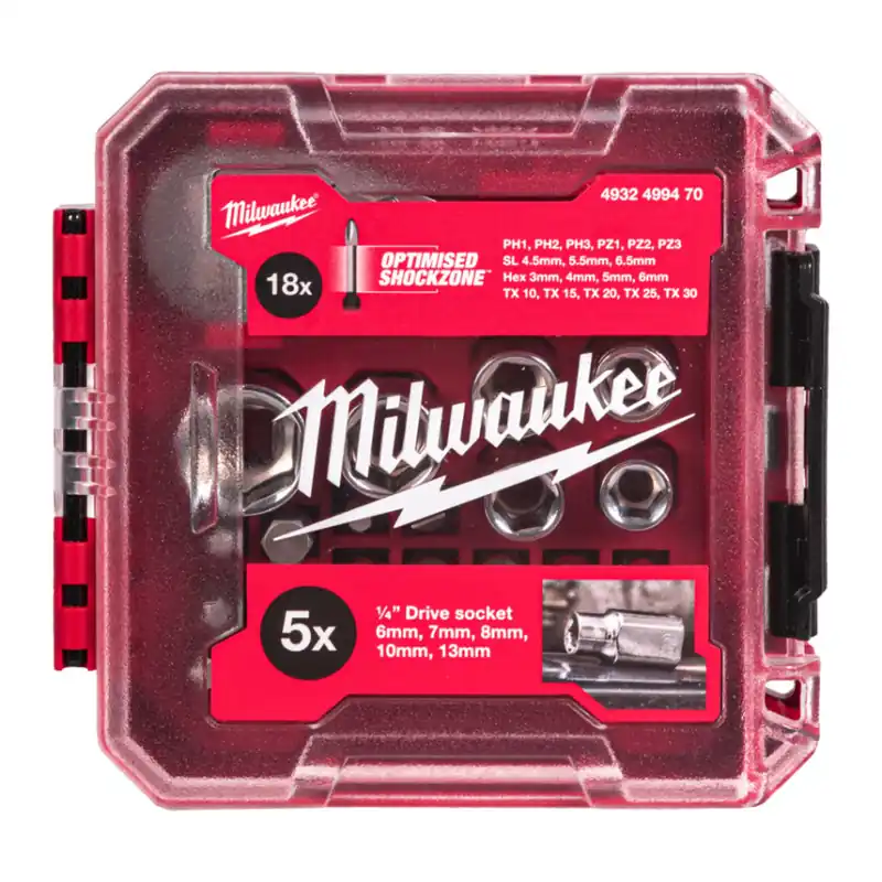 Milwaukee - 1/4" Ratschen/Steckschlüssel Bit-Set 25 tlg. (4932499470) Neuheit