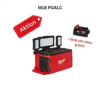 Jetzt Bestellen Milwaukee - AKTION Lichter-Promo M18 POALC (4933478120) + 1x M18 5Ah Akku gratis