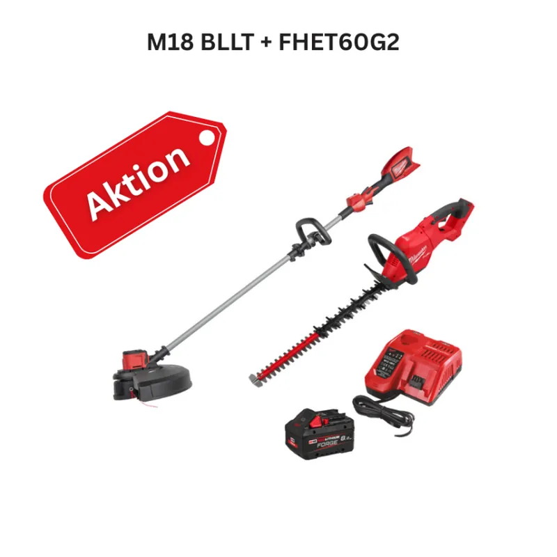 Milwaukee - AKTION Akku Rasentrimmer + Heckenschere inkl. Akku und Ladegerät (M18 FPP2OP7-801) (4933501913) Preis Gesenkt