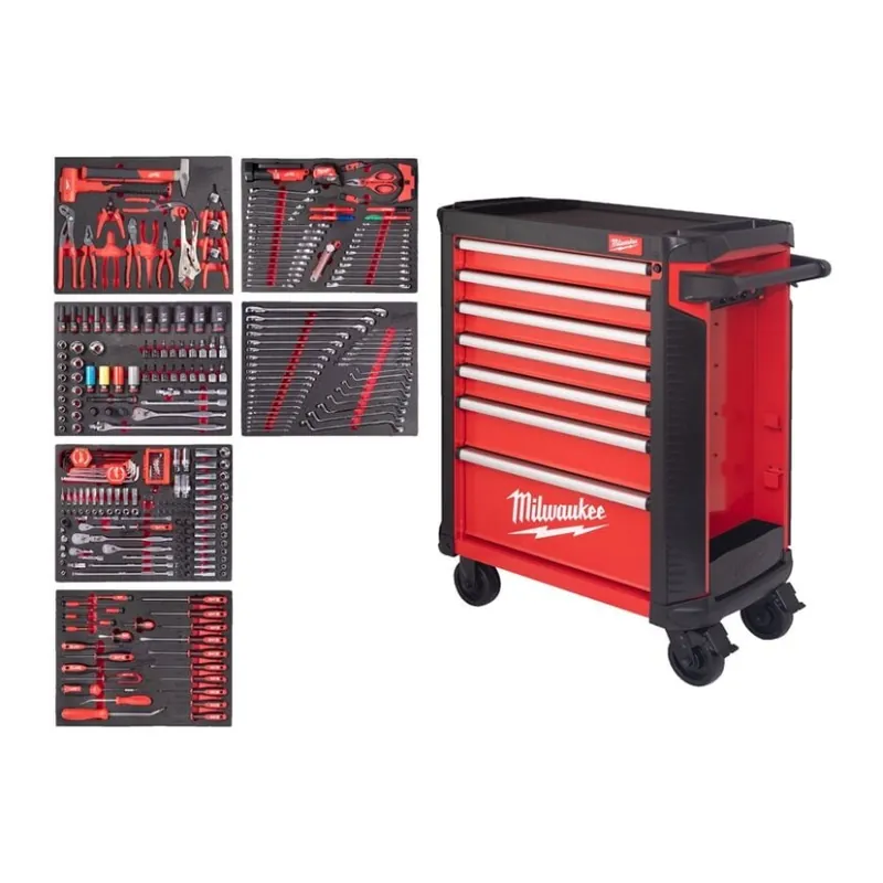 Must-Have Milwaukee - Werkstattwagen rot mit Premiumbestückung, 337tlg. (SRC-30-01) (4932500753)