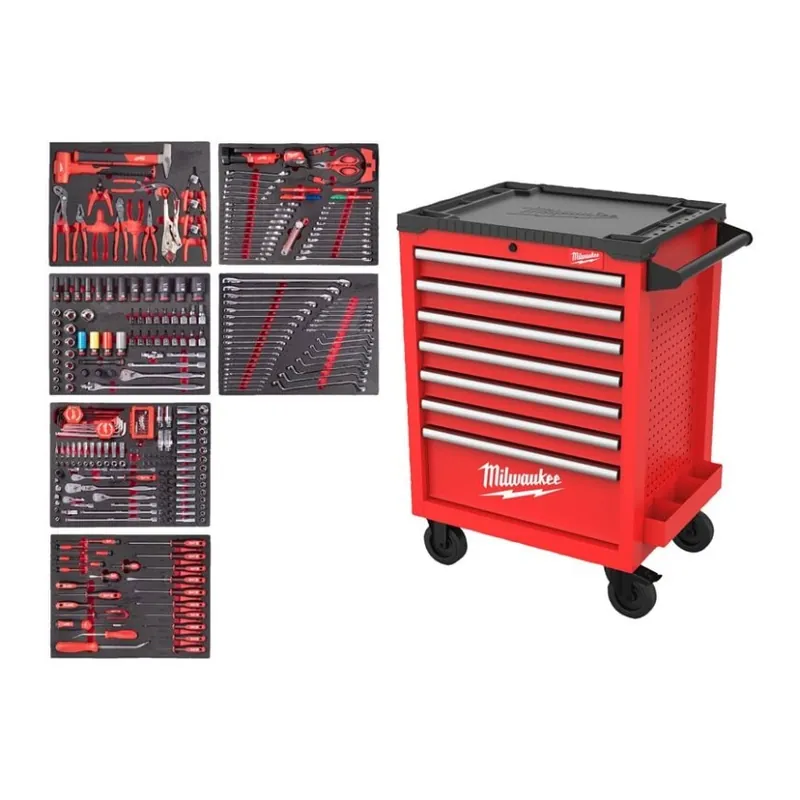 Milwaukee - Werkstattwagen Rot, mit Standardbestückung 337-tlg. (SRC-27/7-1) (4932500754) Angebot