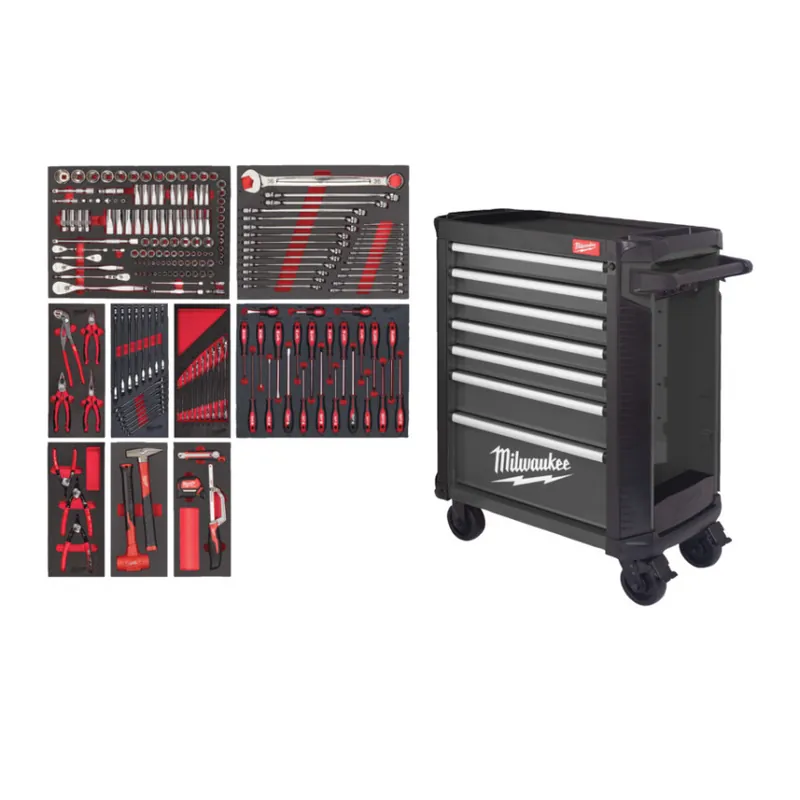 Milwaukee - Werkstattwagen Grau, Standardbestückung 206tlg. (SRC-30-01) (4932500744) Neu