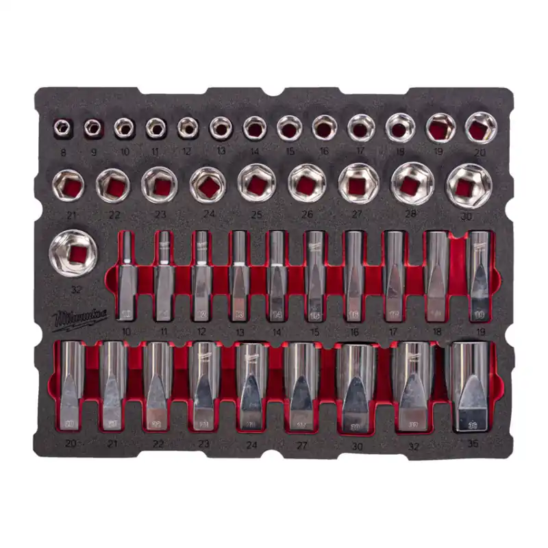 Milwaukee - PACKOUT Einlage 1/2" Steckschlüsseleinsätze 42tlg. (4932501869) Direktkauf
