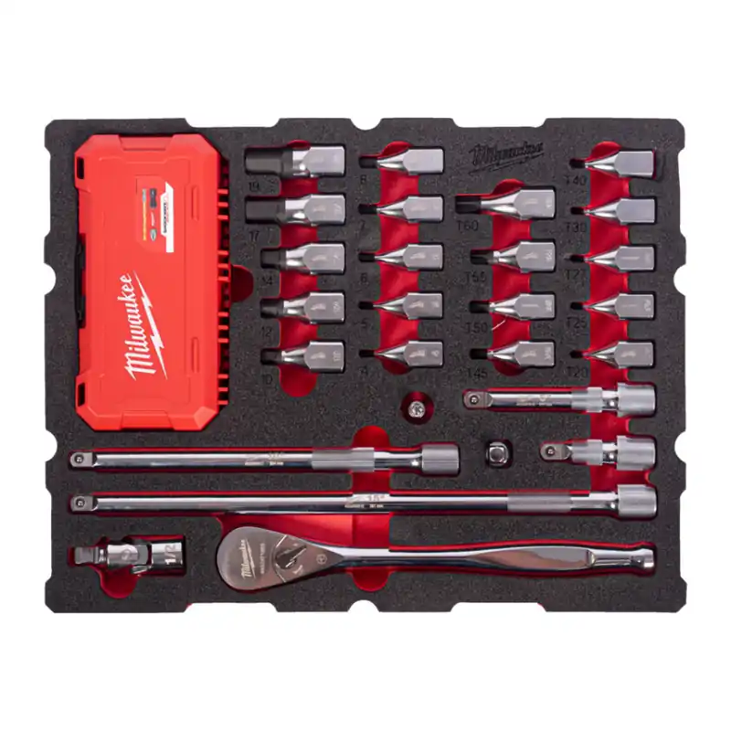 Wochenendangebot Milwaukee - PACKOUT Einlage Ratschen & Steckschlüssel 67tlg. (4932501870)