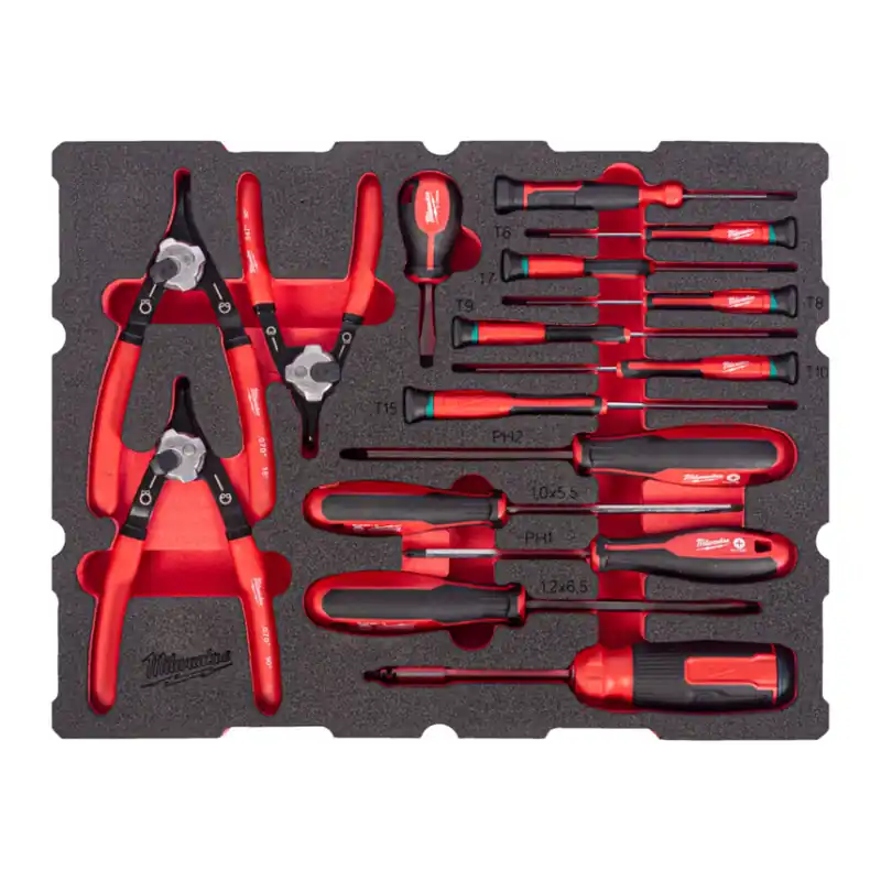 Milwaukee - PACKOUT Einlage Schraubendreher & Sicherungsringzangen 44tlg. (4932501876) Must-Have