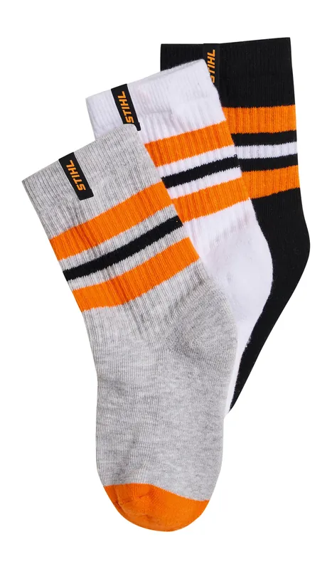 Finale Aktion Kindersocken 3er Set STRIPES Schwarz / Weiß/ Grau