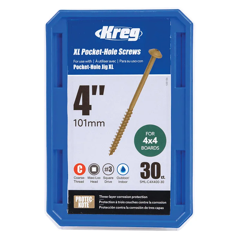 Kreg® XL Pocket-Hole Screws 4 x 101 mm, 30 Stück Finale Aktion