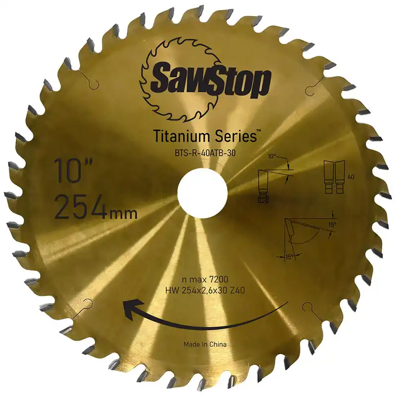 SawStop Kreissägeblatt Titanium, HW 254x2,6x30 W40 Sichere Zahlung
