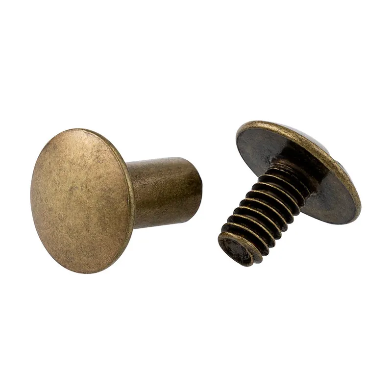 Preiswert Ivan® Schraubnieten, 10 Paare, lichte Länge 10 mm, Antik-Messing