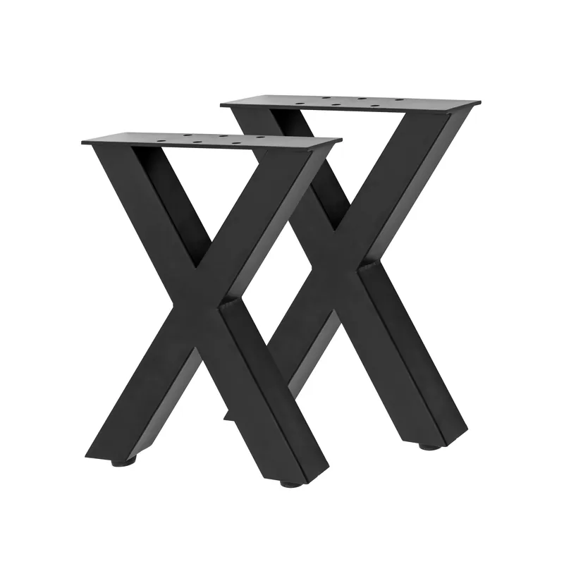 Sitzmöbelbeine Modell X, 410 mm, Stahl, schwarz matt, 2 Stück Billig