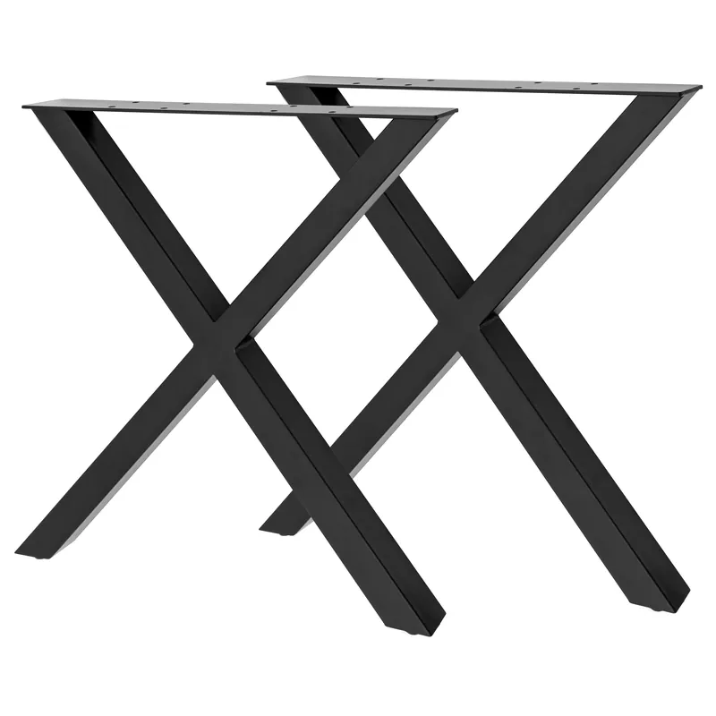 Tischbeine Modell X, 710 mm, Stahl, schwarz matt, 2 Stück Echt