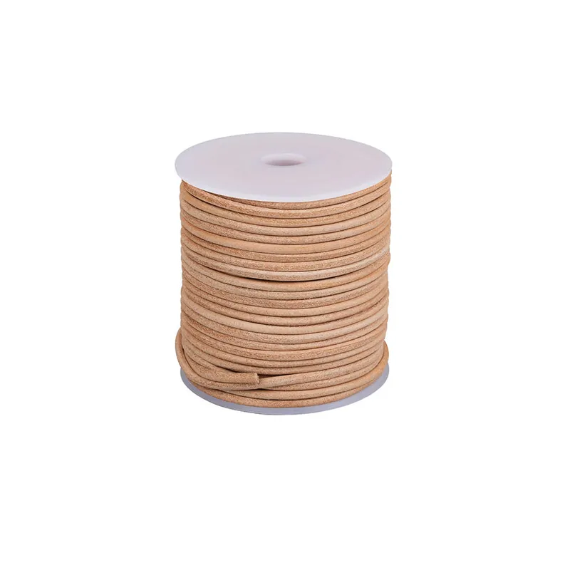 Sichere Zahlung Rindslederriemen Ø 2,5 mm, rund, natur, 25 m
