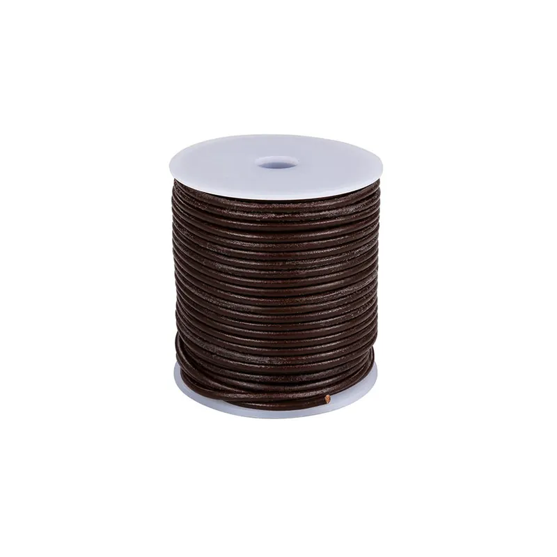 Rindslederriemen Ø 2,5 mm, rund, braun, 25 m Neue Kollektion