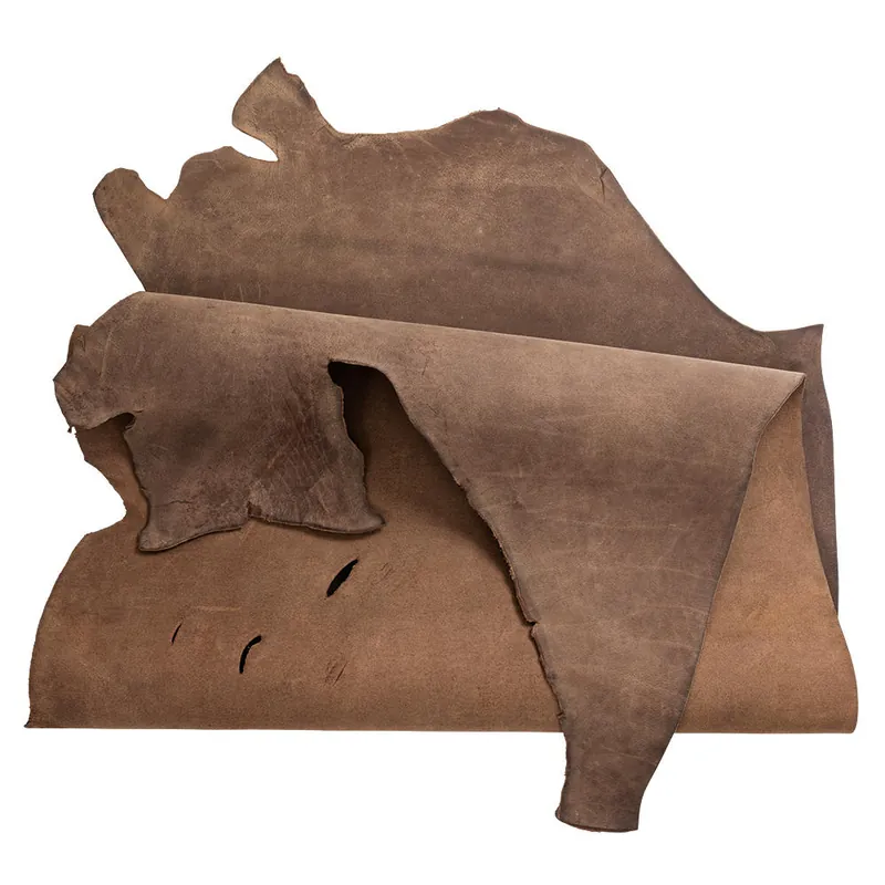 Pull-Up Büffelleder, halbe Haut, graubraun, Stärke 3,0-3,5 mm, 1,41-1,5 m² Schneller Versand