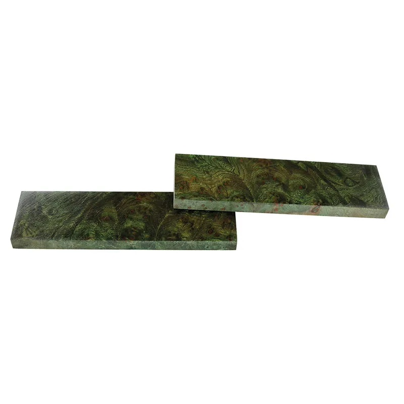Ulme Maser, grün, stabilisiert, Griffschalenpaar, 140 x 43 x 10 mm Schneller Versand