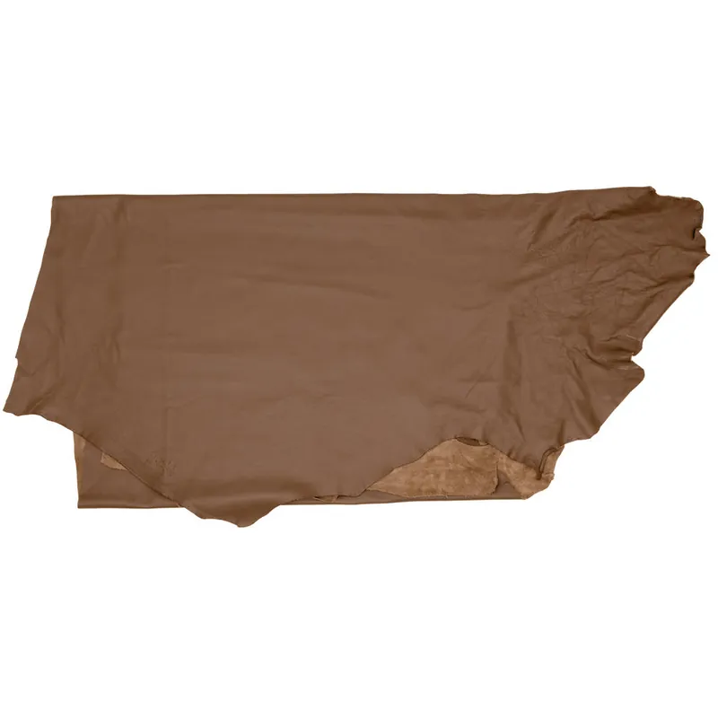 Begrenztes Angebot Olivengegerbtes Rindsleder, halbe Haut, dunkelbraun, 2,8-3,0 m²