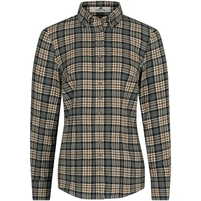 Jetzt Bestellen Button-Down-Bluse, Karo, grün/beige/grau