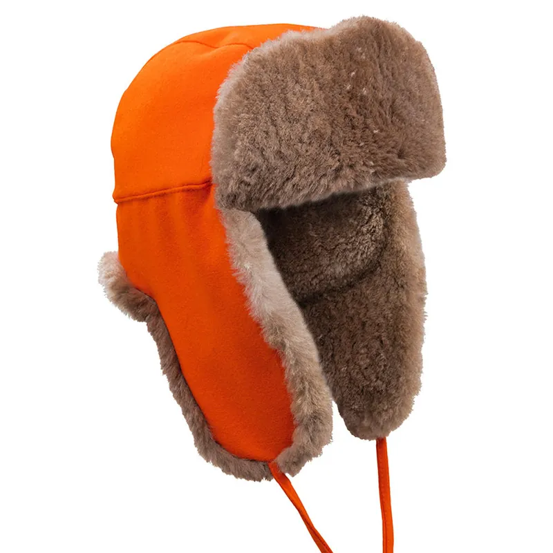 Top-Seller Drückjagd Pelzmütze, Rotfuchs geschoren, Loden