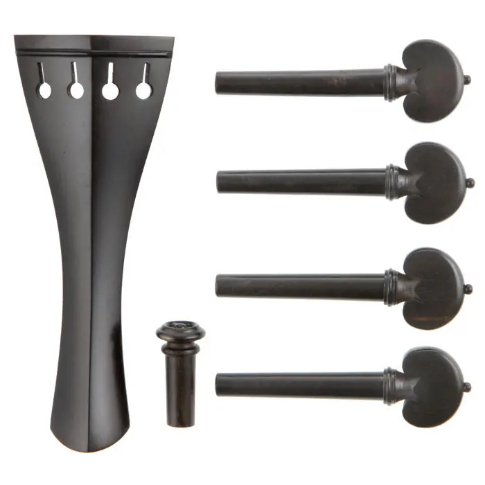 Mega-Angebot c:dix® Classic Satz, Ebenholz, schwarze Garnitur, 6-teilig, Violin 4/4, schwach